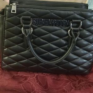 Steve Madden Black Quilted Women's Bag